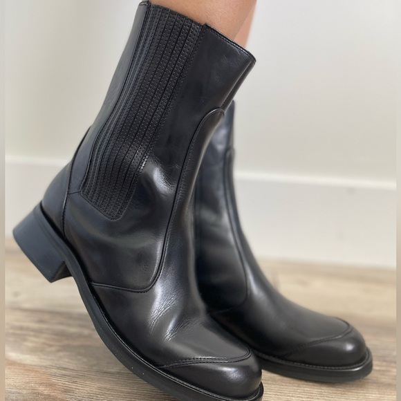 Cole Haan ankle boots size 10.5 black leather combat boot - Picture 12 of 12